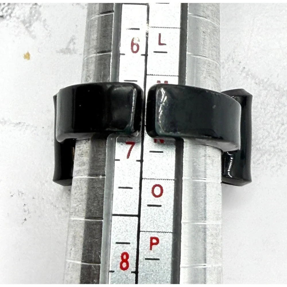 Black Acrylic Bow Ring Glossy Statement‎ Bow Adjustable Size 6.5-6.75